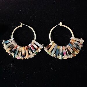 Sold elsewhere Vintage Colorful Beaded Hoop Earrings